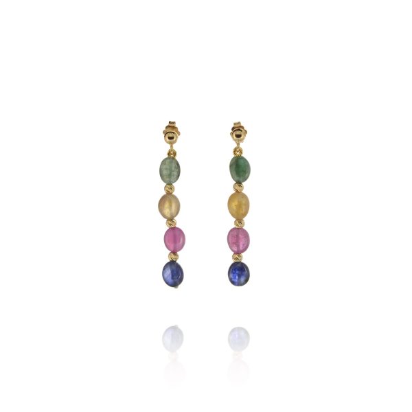 Σκουλαρίκια με χρωματιστά ζαφείρια